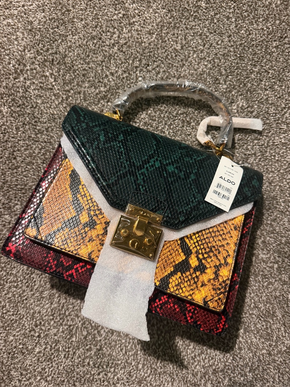 ALDO Multicolor Snake-Print Purse